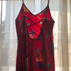 Vintage silk cross back maxi dress